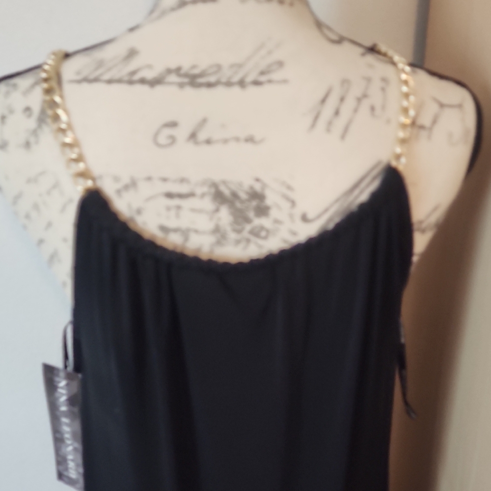 Nina Leonard Black and Blue Maxi Dress - Picture 3 of 6